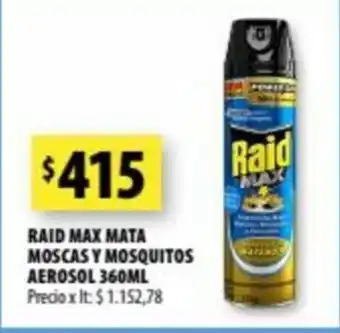Punto Mayorista Raid Max Mata Moscas Y Mosquitos Aerosol 360ml oferta