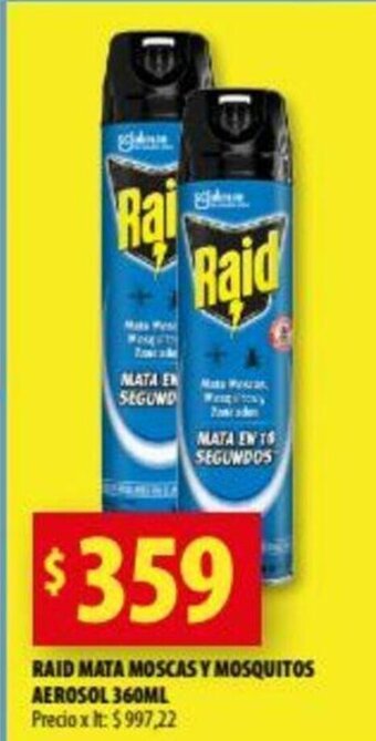 Punto Mayorista Raid Mata Moscas Y Mosquitos Aerosol 360ml oferta