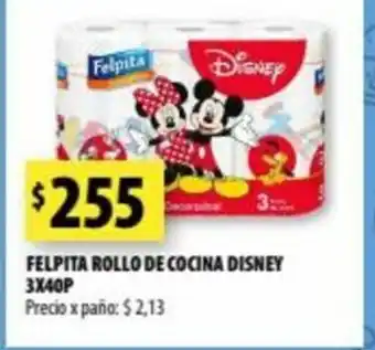 Felpita Rollo de Cocina Disney 3x40P