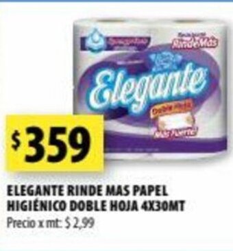 Punto Mayorista Elegante Rinde Mas Papel Higiénico Doble Hoja 4x30MT oferta
