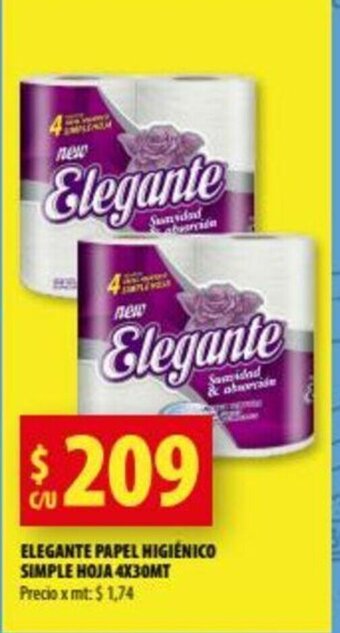 Punto Mayorista Elegante Papel Higiénico Simple Hoja 4x30MT oferta