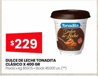 Walmart Dulce de leche tonadita clásico x 400 gr oferta