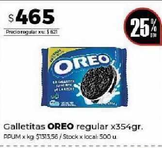Disco Galletas oreo x 354g oferta
