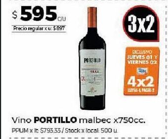 Disco Vino portillo x 750cc oferta