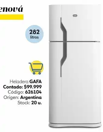 Coppel Heladera con freezer gafa hgf358afb blanca 282lts oferta