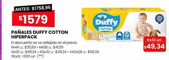 Walmart Pañales duffy cotton hiperpack oferta