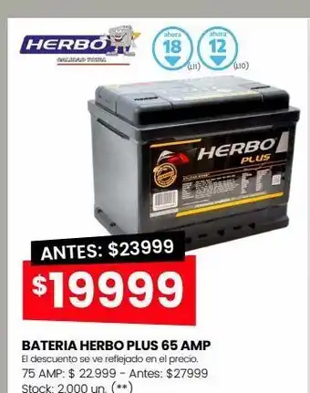 Walmart Bateria herbo plus 65 amp oferta