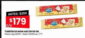 Walmart Turrón de mani arcor 80 gr oferta