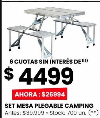 Walmart Set mesa plegable camping oferta