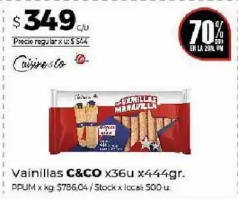Disco Vainilla cuisine & co x 36un 444g oferta