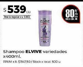 Disco Shampoo elvive x 400ml oferta