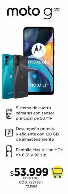Coppel Celular motorola g22 4gb 128gb oferta