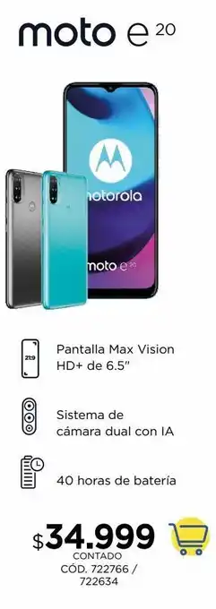 Coppel Celular motorola e20 gris 2gb 32gb oferta