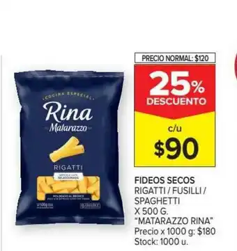Carrefour Market "Matarazzo Rina| Fideos Seco Rigatti Fusilli Spaghetti x 500g oferta