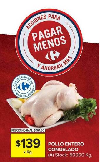 Carrefour Market Pollo Entero Congelado oferta