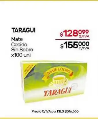 Nini Mayorista Taragui Mate Cocido Sin Sobre x100 uni oferta