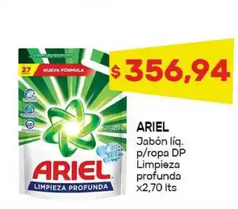 Nini Mayorista Ariel Jabón líq. p-ropa DP Limpieza profunda x2,70lts oferta