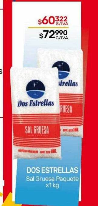 Nini Mayorista Dos estrellas sal gruesa paquete oferta