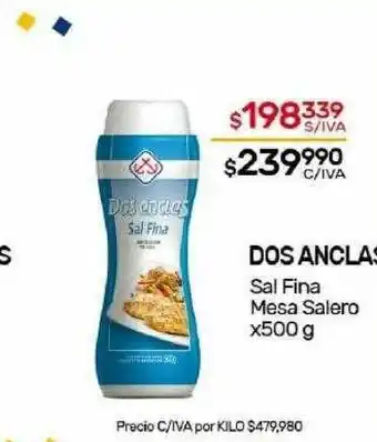 Nini Mayorista Dos anclas sal fina mesa salero oferta