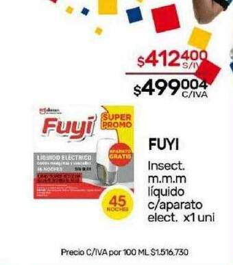 Nini Mayorista Fuyi insect m.m.m. líquido c aparato elect. oferta