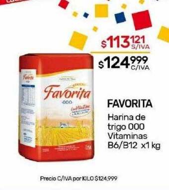 Nini Mayorista Favorita harina de trigo 000 vitaminas b6 b12 oferta