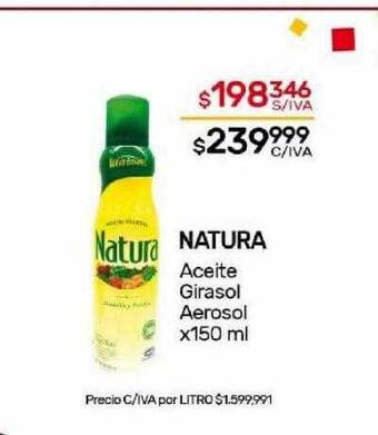 Nini Mayorista Natura aceite girasol aerosol oferta