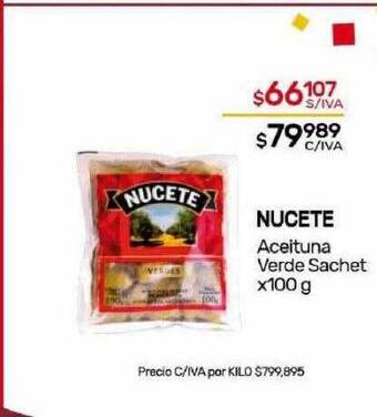 Nini Mayorista Nucete aceituna verde sachet oferta