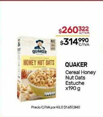 Nini Mayorista Quaker cereal honey nut oats estuche oferta