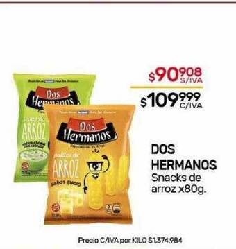 Nini Mayorista Dos hermanos snacks de arroz oferta