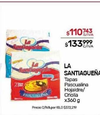 Nini Mayorista La santiagueña tapas pascualina hojaldre criolla oferta
