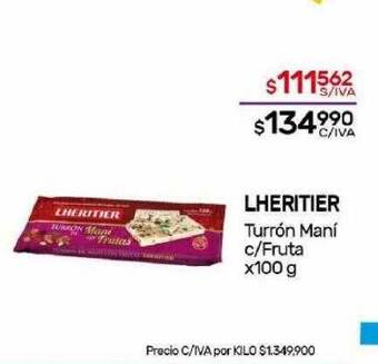 Nini Mayorista Lheritier turrón maní c fruta oferta