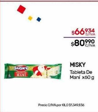 Nini Mayorista Misky tableta de maní oferta