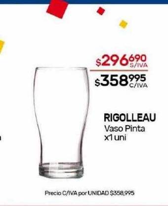 Nini Mayorista Rigolleau vaso pinta oferta