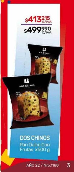 Nini Mayorista Dos chinos pan dulce con frutas oferta