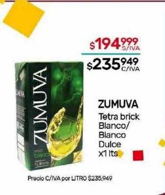 Nini Mayorista Zumuva tetra brick blanco blanco dulce oferta