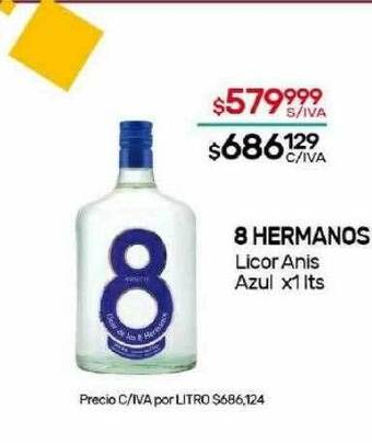 Nini Mayorista 8 hermanos licor anis azul oferta