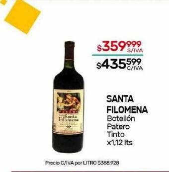 Nini Mayorista Santa filomena botellón patero tinto oferta