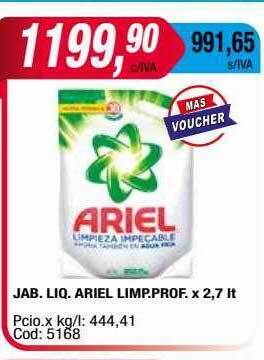 Maxiconsumo Jab. liq. ariel limp.prof oferta