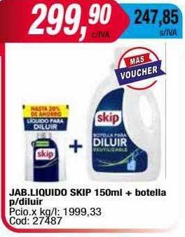 Maxiconsumo Jab.liquido skip + botella p-diluir oferta