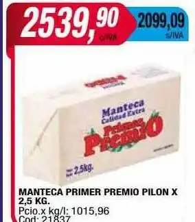 Maxiconsumo Manteca primer premio pilon oferta
