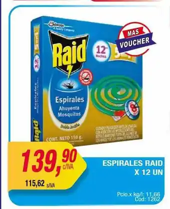 Maxiconsumo Espirales raid x 12 oferta