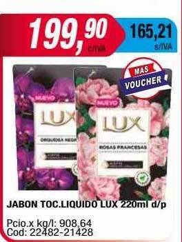 Maxiconsumo Jabon toc. liquido lux oferta