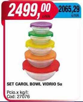 Maxiconsumo Set carol bowl vidrio oferta