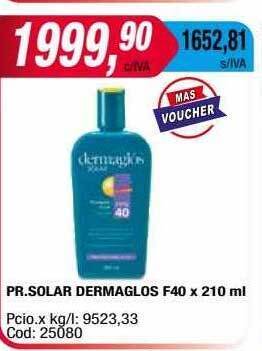 Maxiconsumo Pr. solar dermaglos f40 oferta