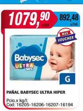 Maxiconsumo Pañal babysec ultra hiper oferta
