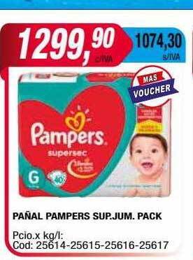 Maxiconsumo Pañal pampers sup.jum.pack oferta