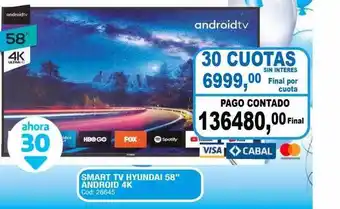 Maxiconsumo Smart tv hyundai 58 oferta