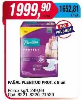 Maxiconsumo Pañal plenitud prot. x 8 oferta
