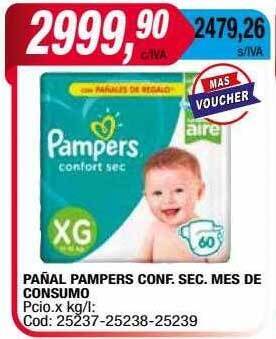 Maxiconsumo Pañal pampers conf. sec. mes de consumo oferta