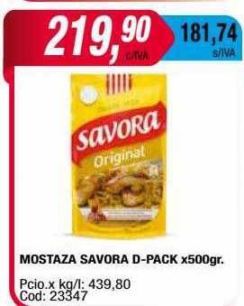 Maxiconsumo Mostaza savora d-pack oferta